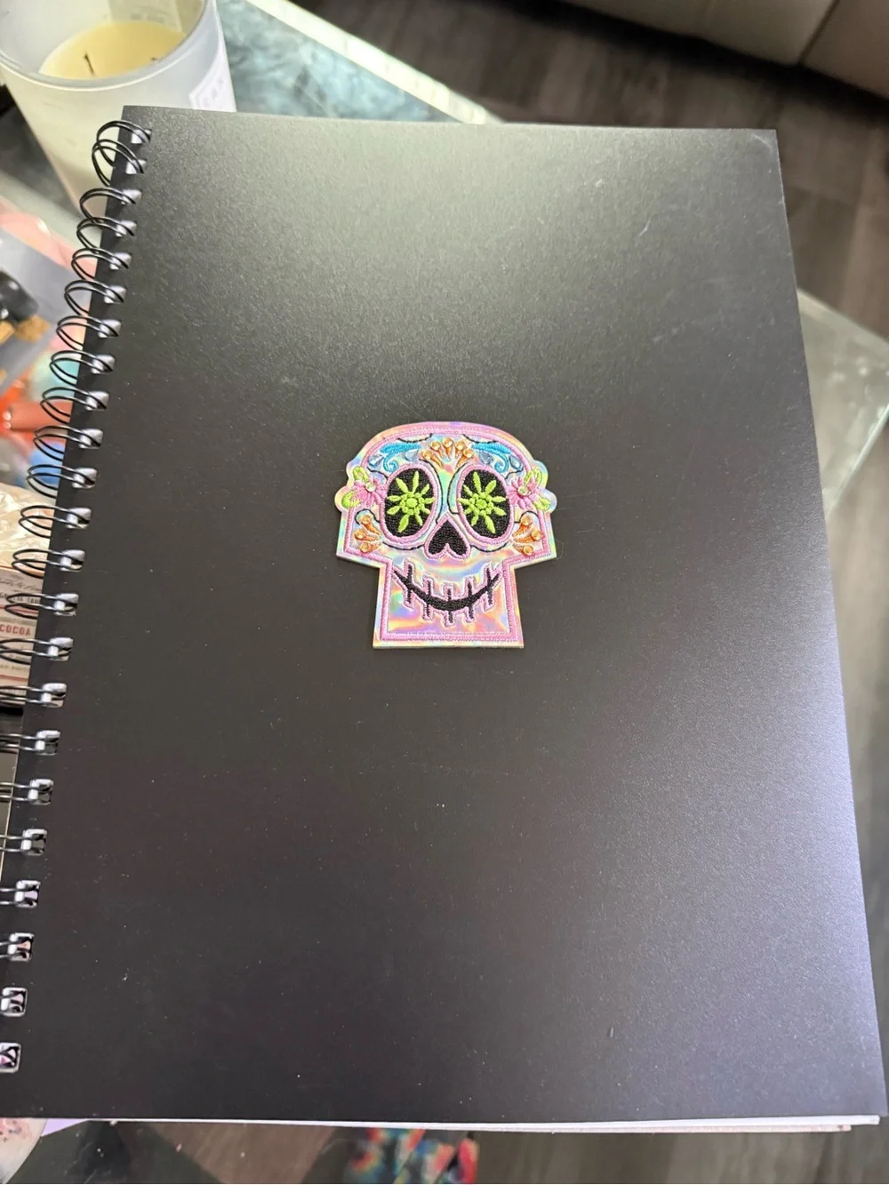 Disney Colorful Sugar Skull Holographic sticky patch & 1 subject notebook